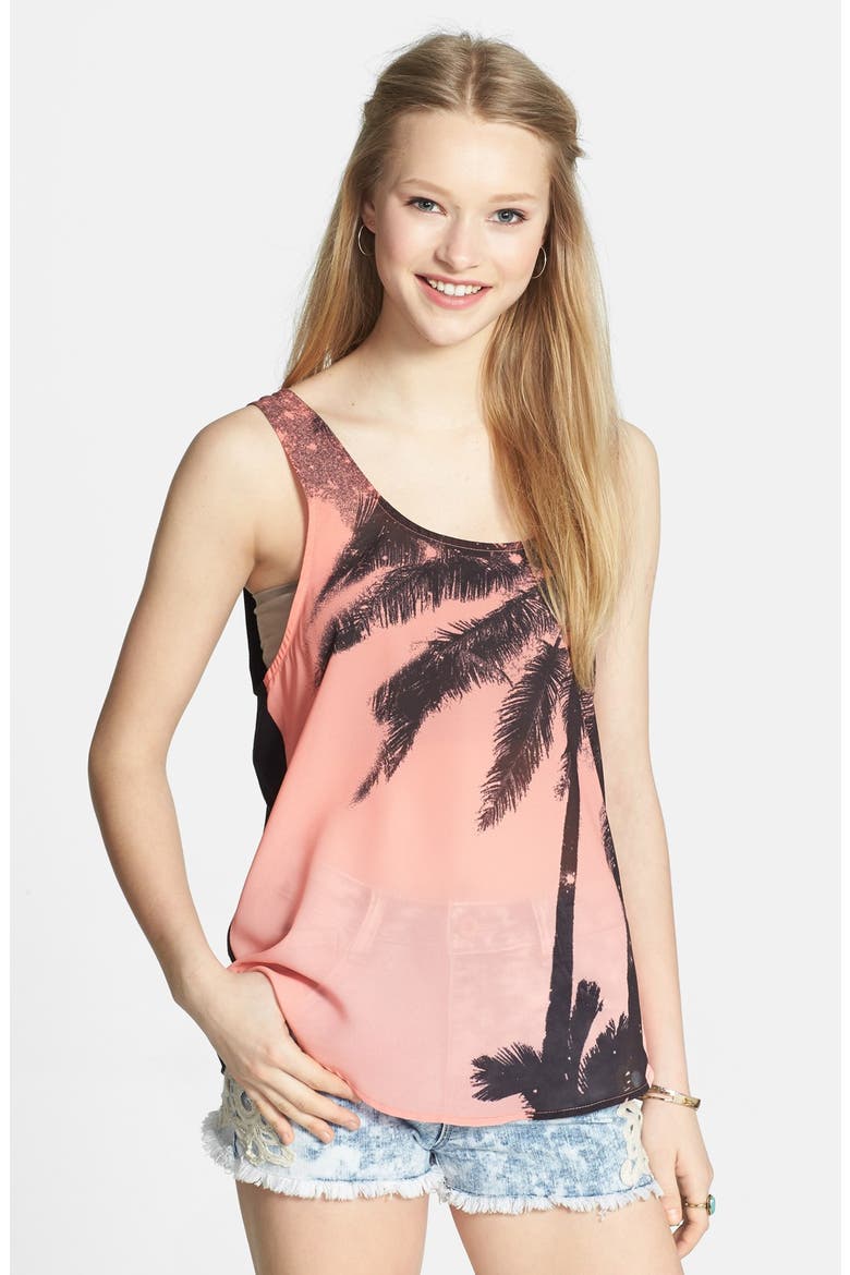 'Strange Love' Graphic Tank, Main, color, SALMON