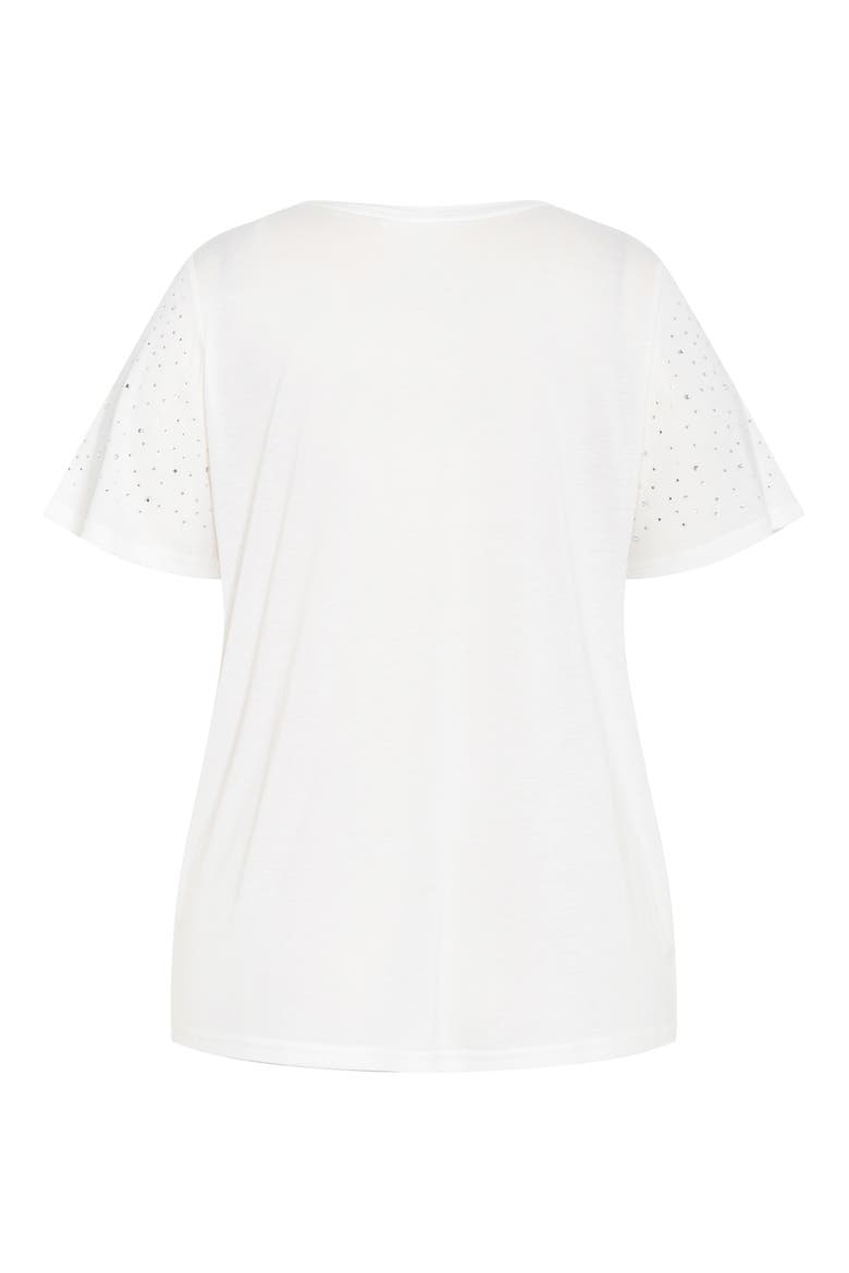 Blinged Up Embellished T-Shirt, Alternate, color, IVORY