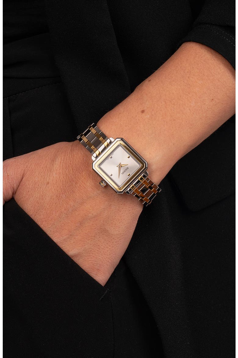 Squared Bracelet Watch, 32mm, Alternate, color, SILVER/TWO TONE STEEL
