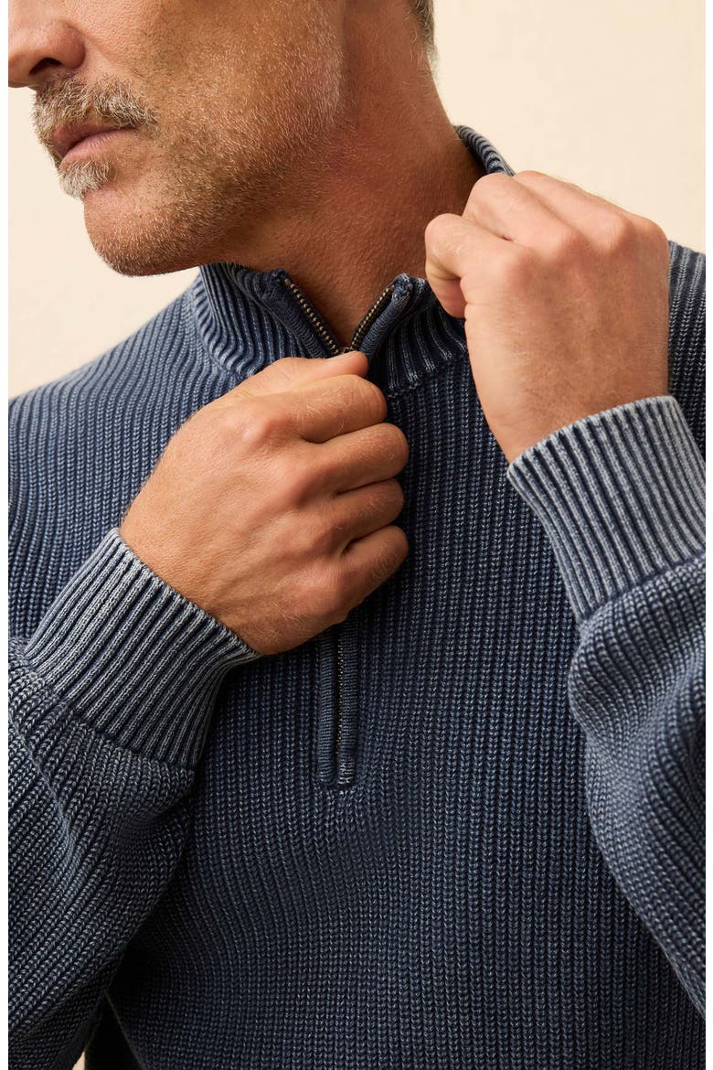 Sunwashed Quarter-Zip Sweater, Alternate, color, BLUE NIGHTS