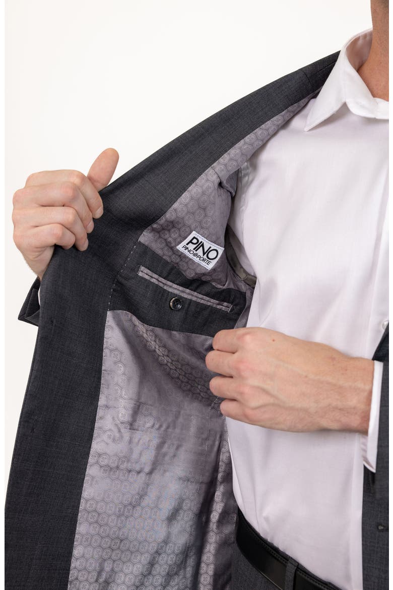 Solid Stretch Wool Suit, Alternate, color, GREY