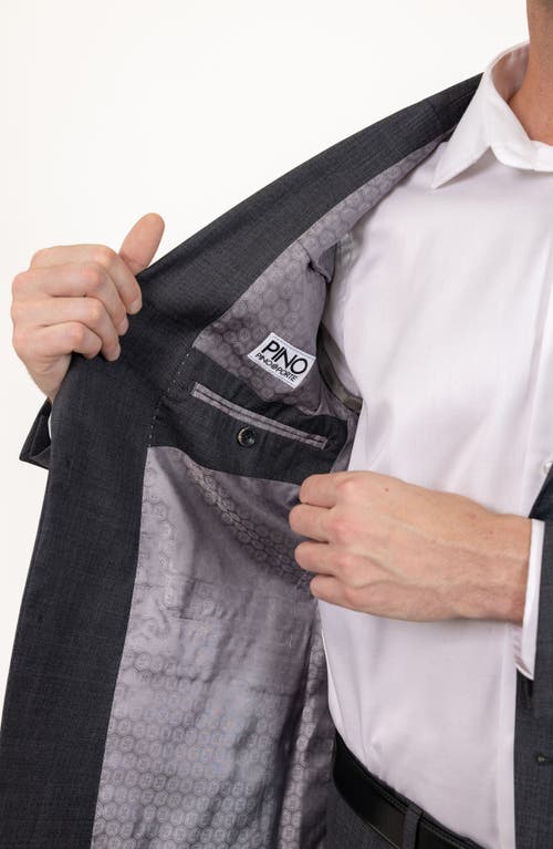 Pino By Pinoporte Men's Modern Fit Wool Blend Suit In Grey