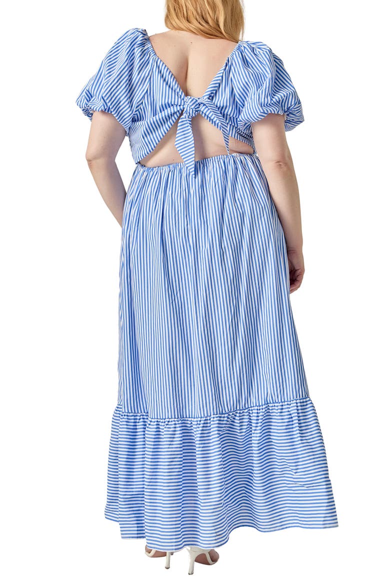 Starfish Striped Midi Dress, Alternate, color, WHITE/ BLUE