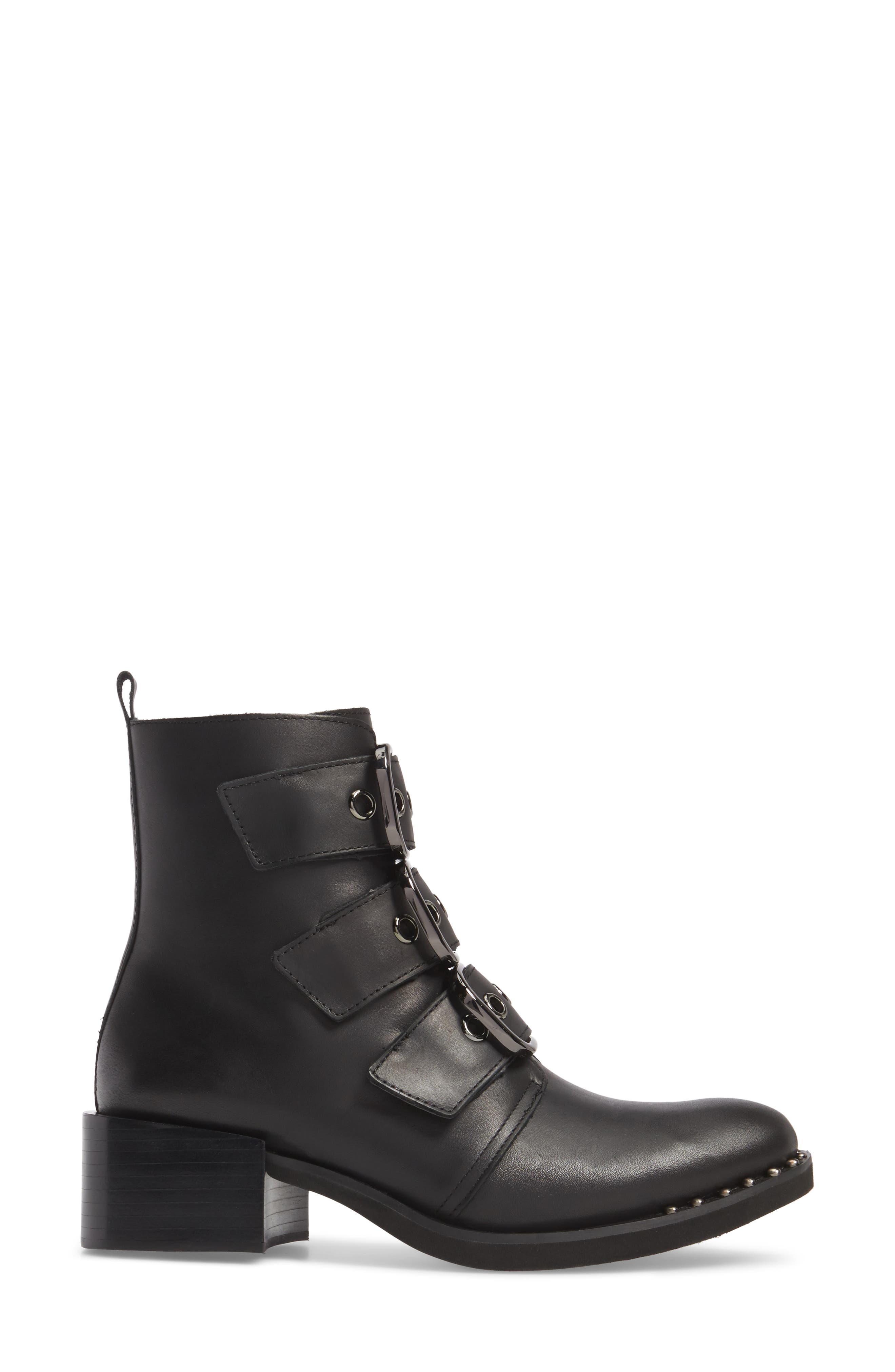 Todd Buckle Strap Bootie, Alternate, color, BLACK