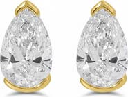 BY ADINA EDEN Lab Grown Diamond Pear Slight Bezel Stud Earring 14K