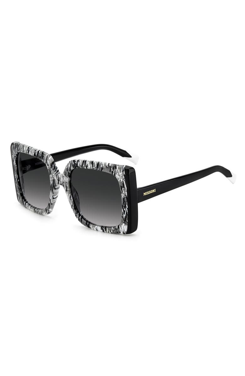 Missoni 54mm Oversize Square Sunglasses, Alternate, color, Black Pattern