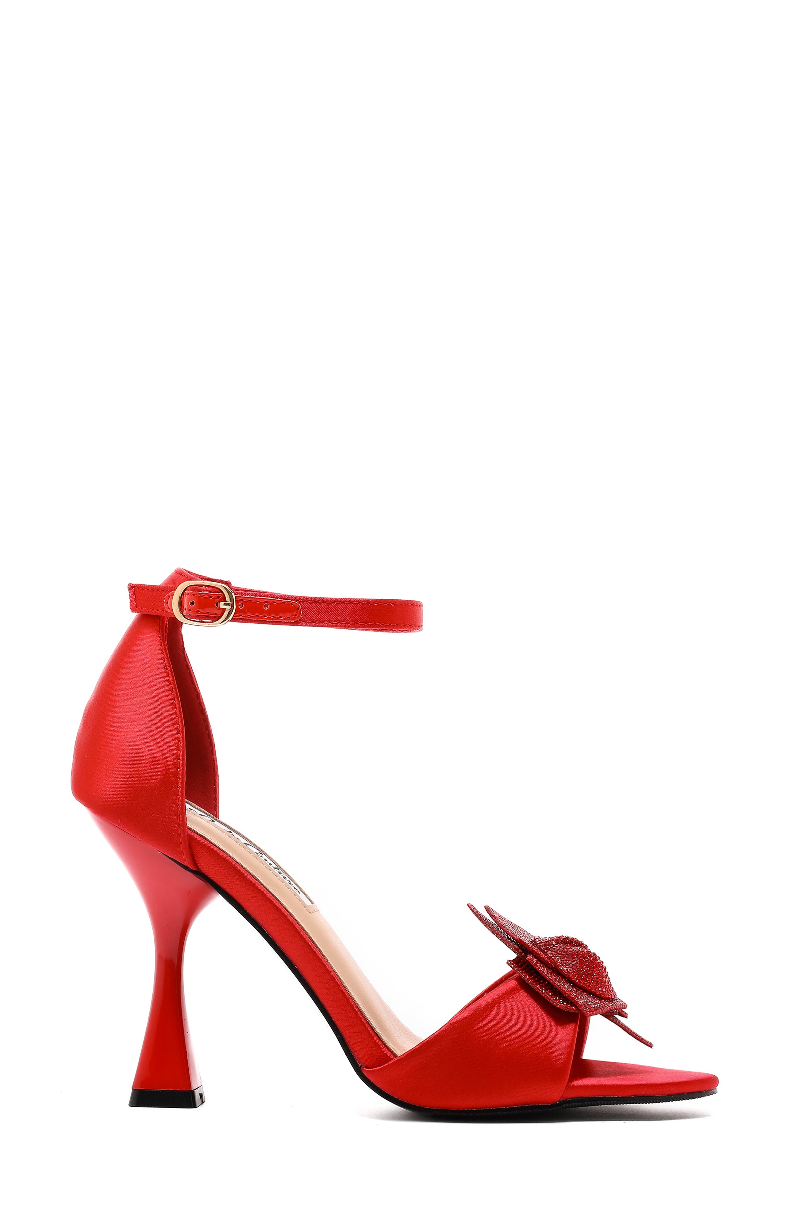 Cher Ankle Strap Sandal, Alternate, color, RED