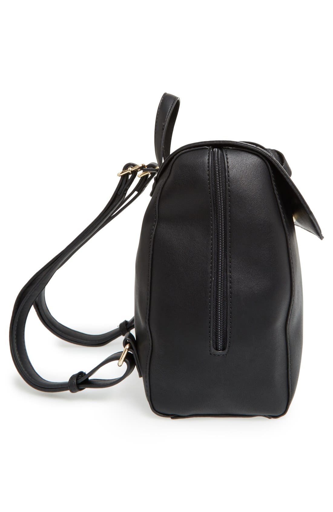 BP. Faux Leather Backpack, Alternate, color, Black