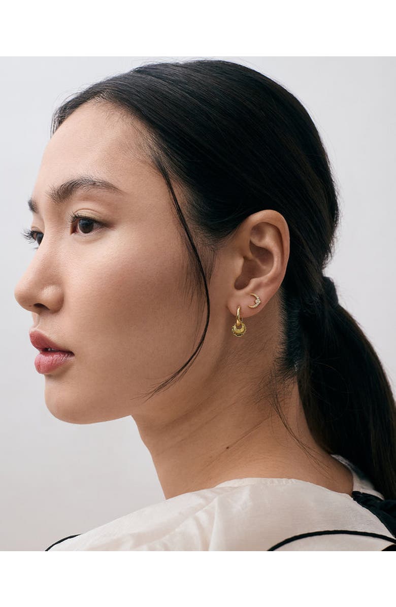 Astley Clarke Gold Raye Charm Huggie Hoops, Alternate, color, Gold