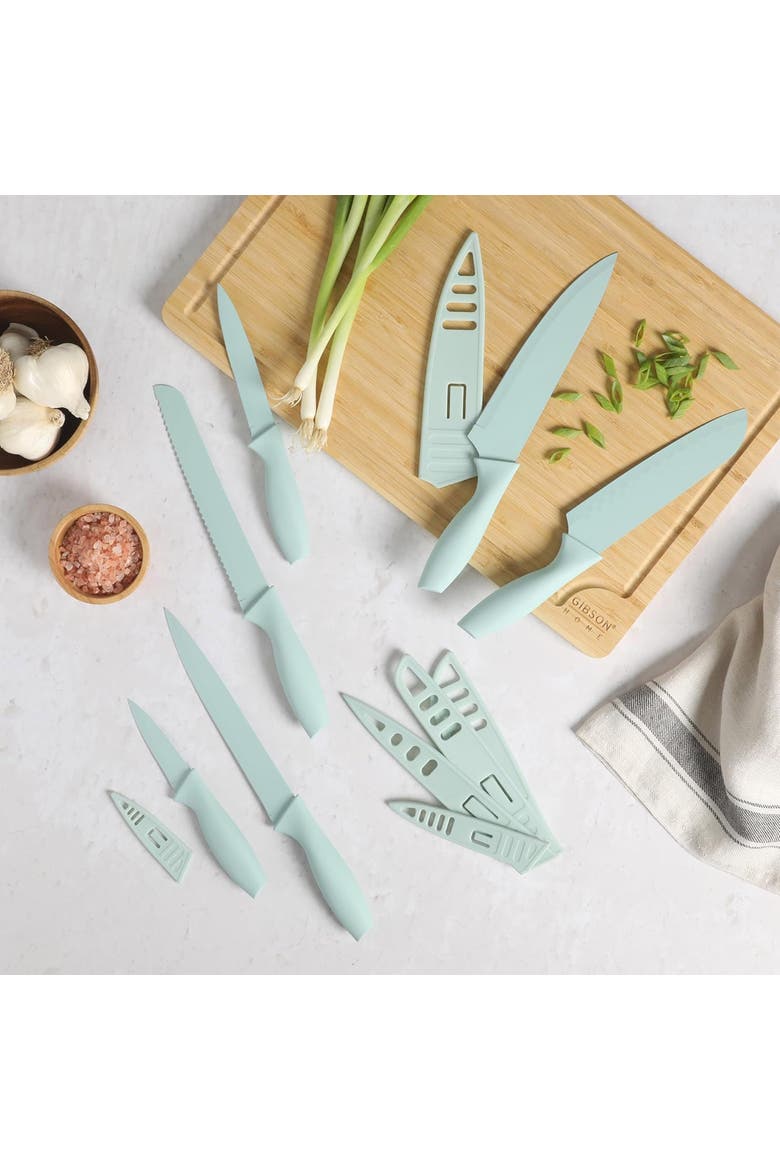 Nonstick Stainless Steel 12 Piece Cutlery Set Turquoise, Alternate, color, Blue