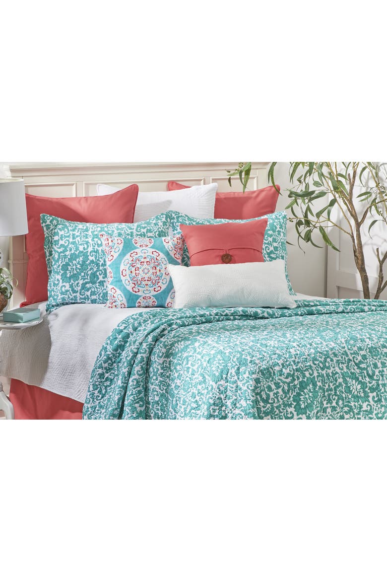 Madison Aqua Cotton Cotton Quilt Set - Reversible and Machine Washable, Main, color, Blue