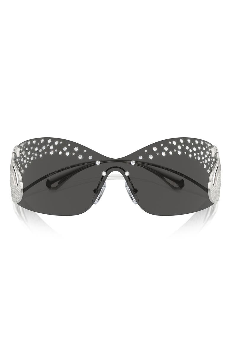 Swarovski 34mm Irregular Sunglasses, Main, color, Silver