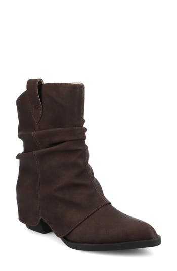 Journee Collection Wynette Slouchy Western Boot In Brown