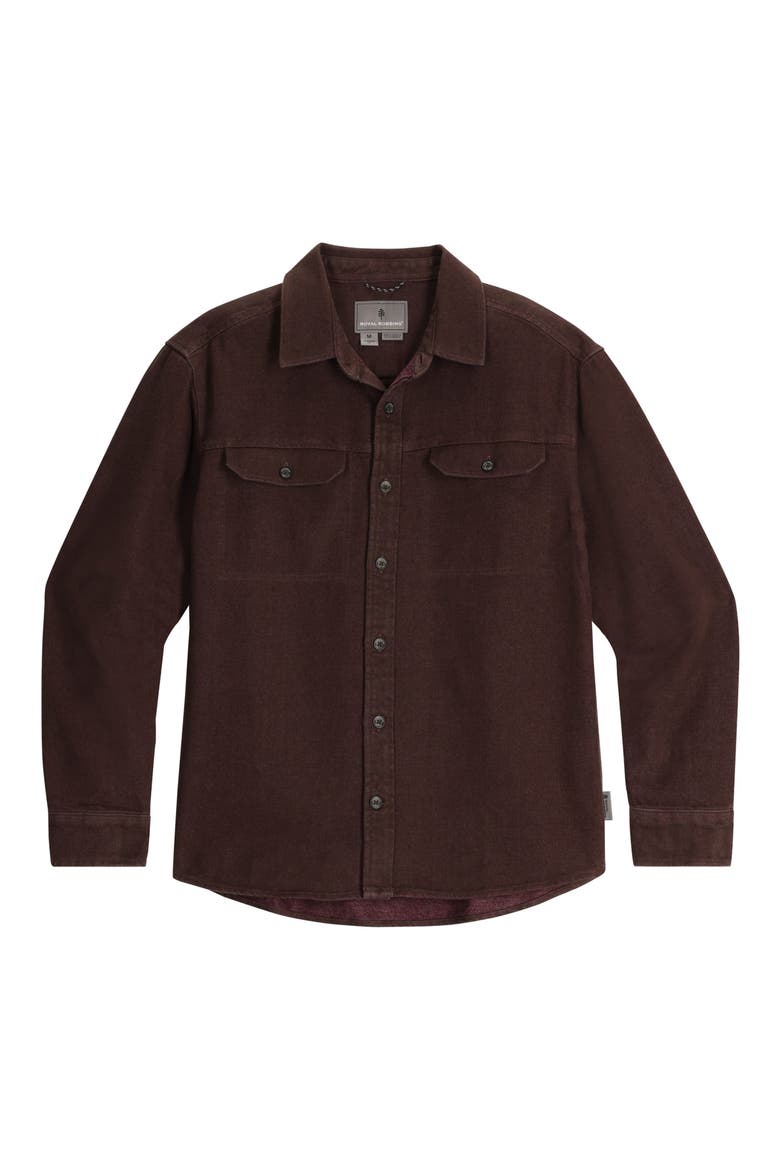 Clouds Rest Hemp Blend Button-Up Shirt, Main, color, TURKISH COFFEE HEATHER