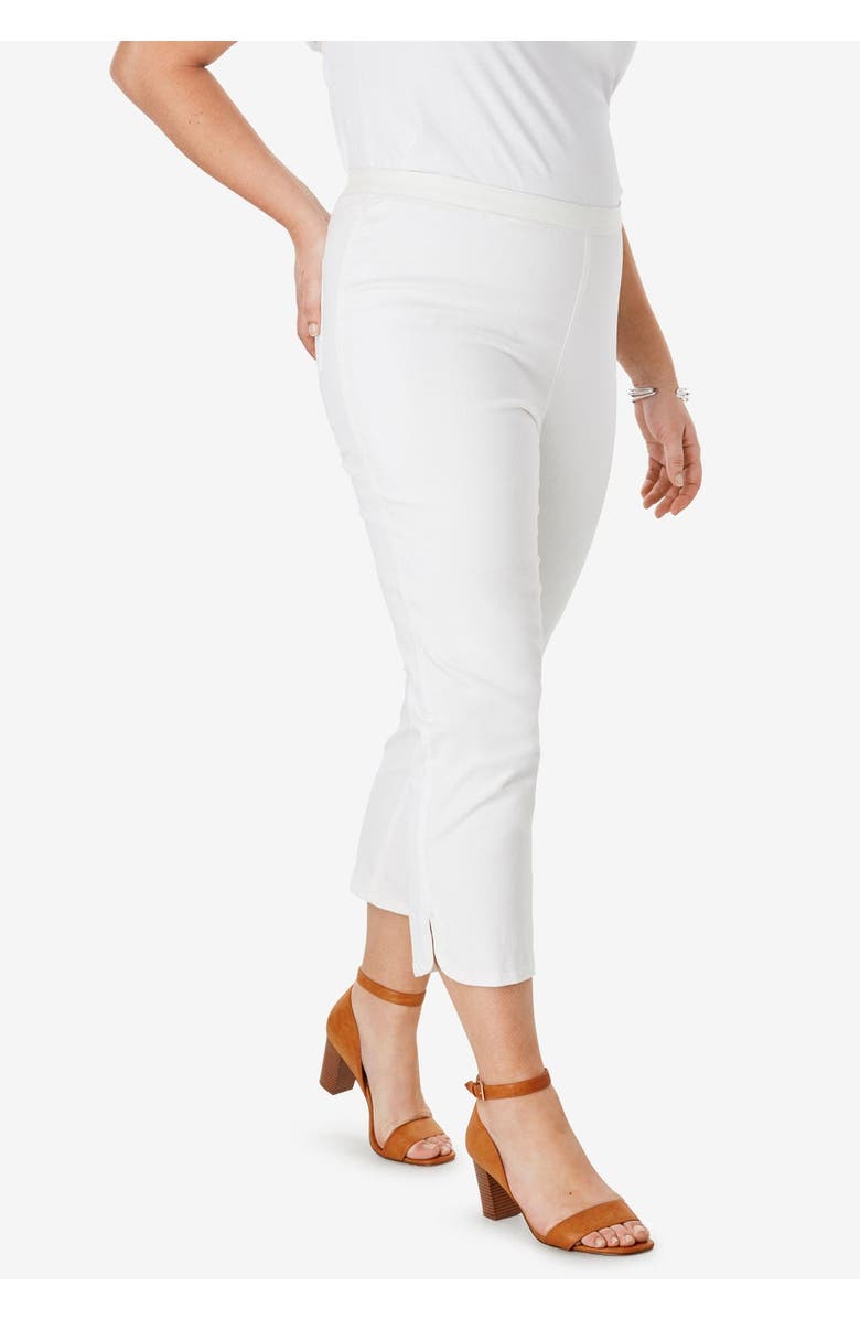 Jessica London Stretch Denim Crop Jeggings, Alternate, color, Black