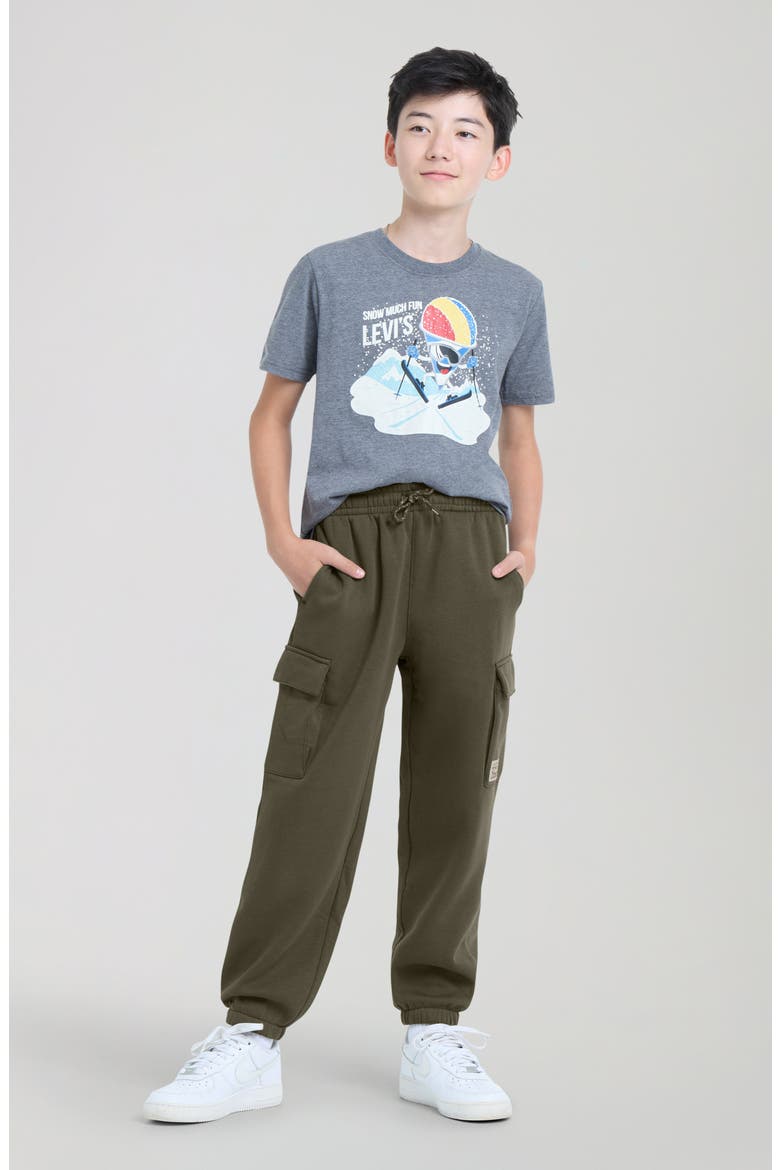 Kids' Two Horse Baggy Cargo Fleece Joggers, Alternate, color, OLIVE NIGHT
