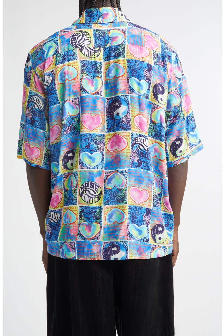 Blue Hearts Boxy Button-Up Shirt, Alternate, color, BLUE