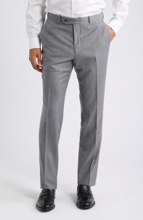 Harker Flat Front Wool & Cashmere Trousers