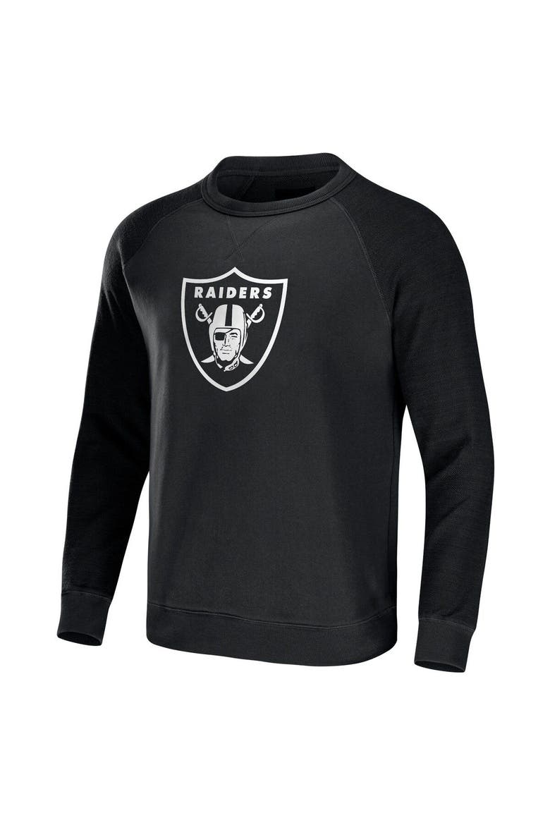 Men's NFL x Darius Rucker Collection by Fanatics  Black Las Vegas Raiders Distressed Lightweight Pullover Sweatshirt, Alternate, color, Black