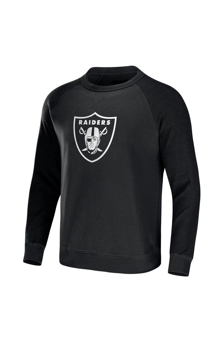 NFL X DARIUS RUCKER Men's NFL x Darius Rucker Collection by Fanatics  Black Las Vegas Raiders Distressed Lightweight Pullover Sweatshirt, Alternate, color, 