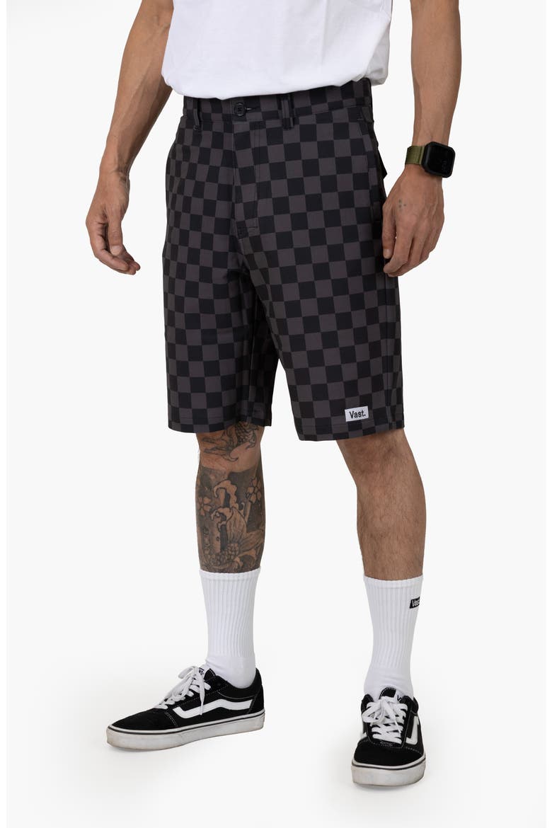 Check Hybrid Board Shorts, Alternate, color, BLACK