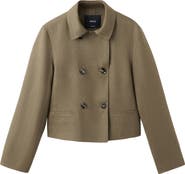 MANGO Double Breasted Linen Jacket