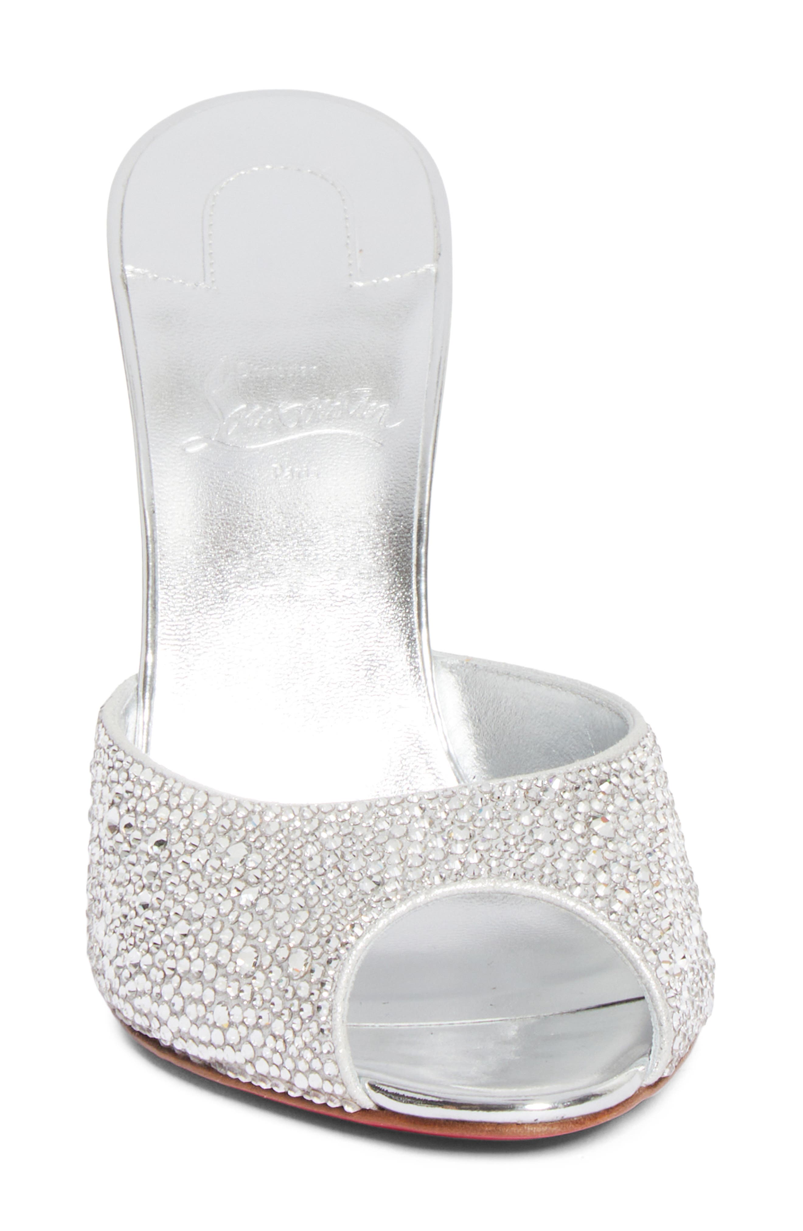 Me Dolly Crystal Embellished Slide, Alternate, color, SILVER/ SILVER