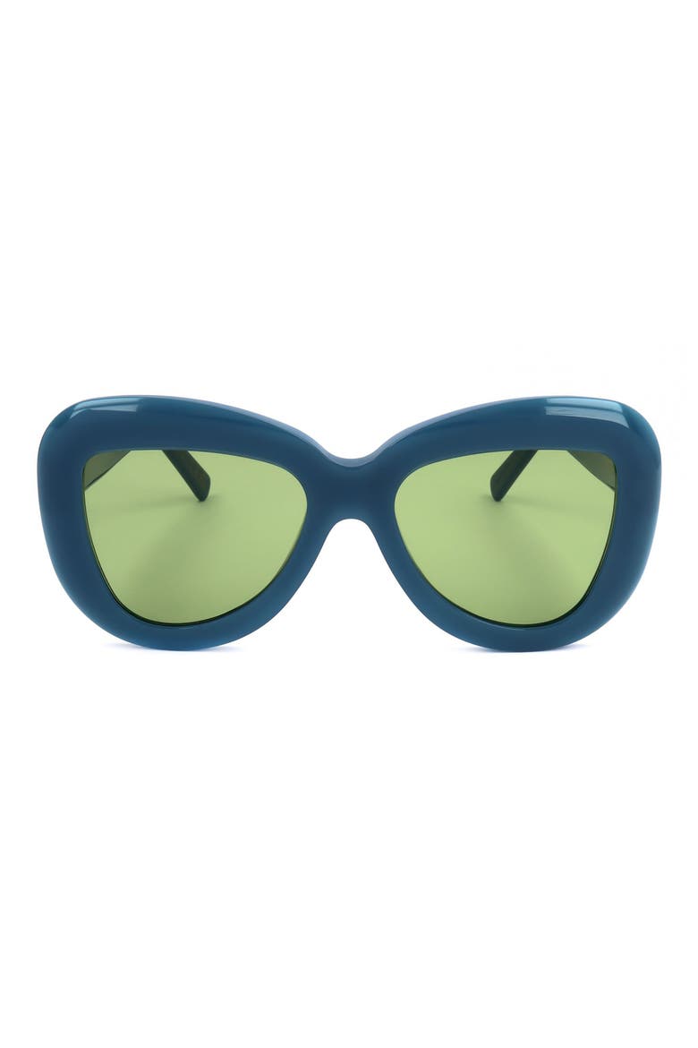 55mm Cat Eye Sunglasses, Main, color, BLUE / GREY