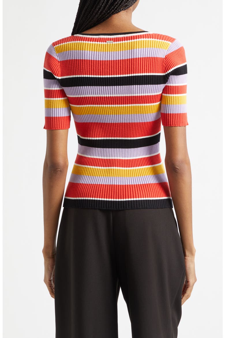 Kenzie Scoop Neck Short Sleeve Knit Top, Alternate, color, TUSCAN STRIPE