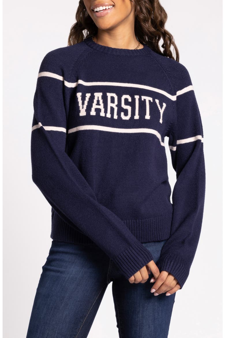 Varsity Sweater, Main, color, DARK NAVY