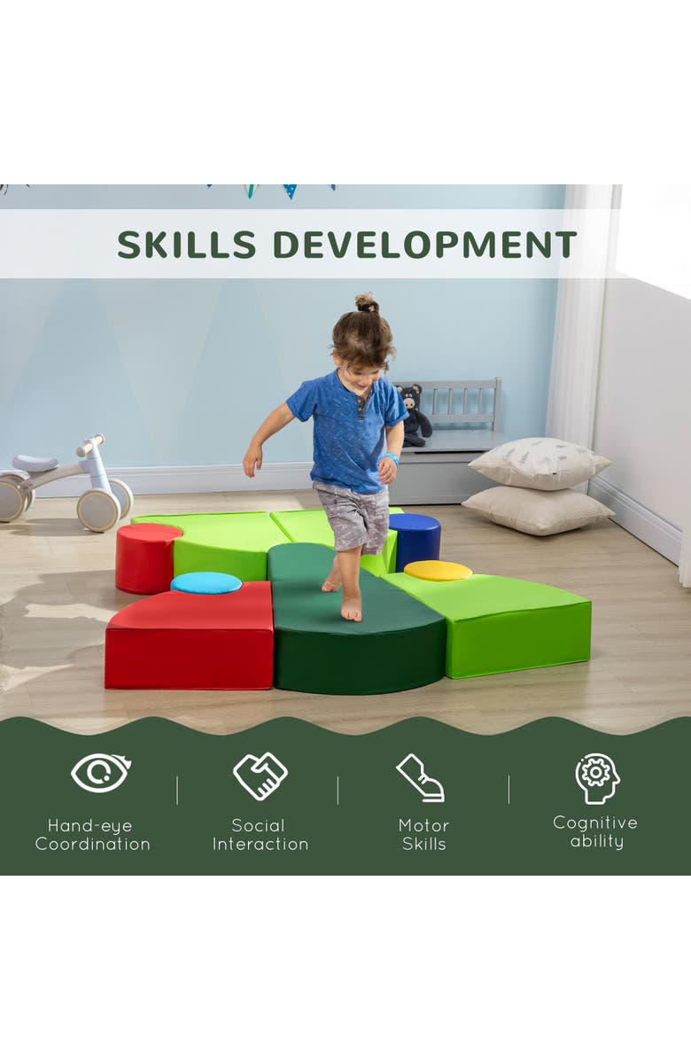 Qaba 10-Piece Rearrangeable Foam Playset, Toddler Educational Toy, Alternate, color, Multi-Colored