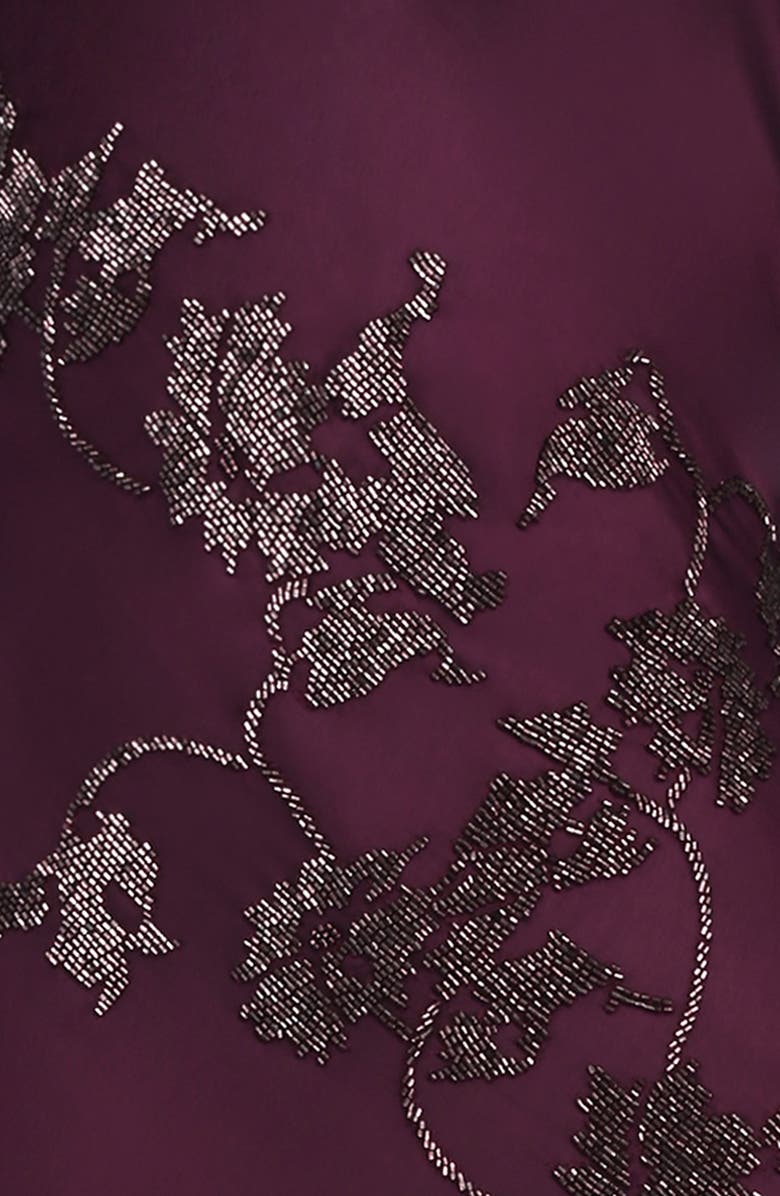 HOUSE OF CB Anastelle Embellished Satin Mermaid Gown, Alternate, color, Plum