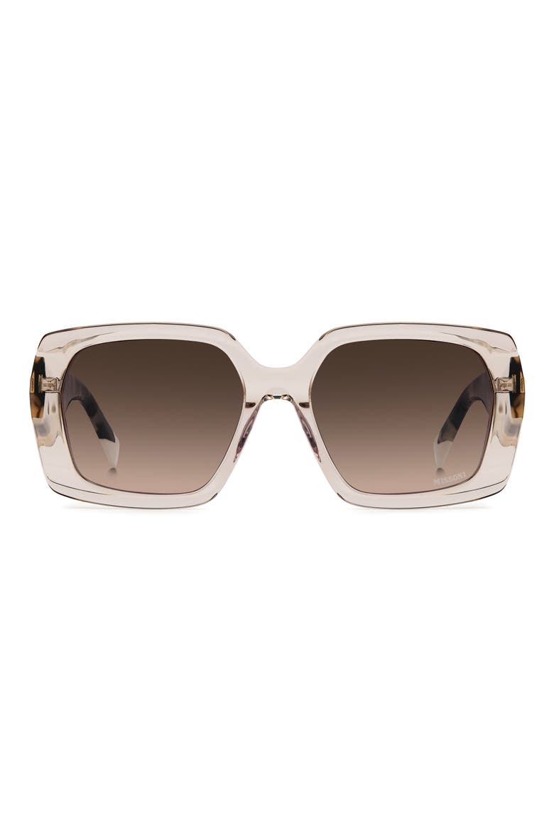 55mm Gradient Rectangular Sunglasses, Main, color, CHAMPAGNE/ BROWN SF