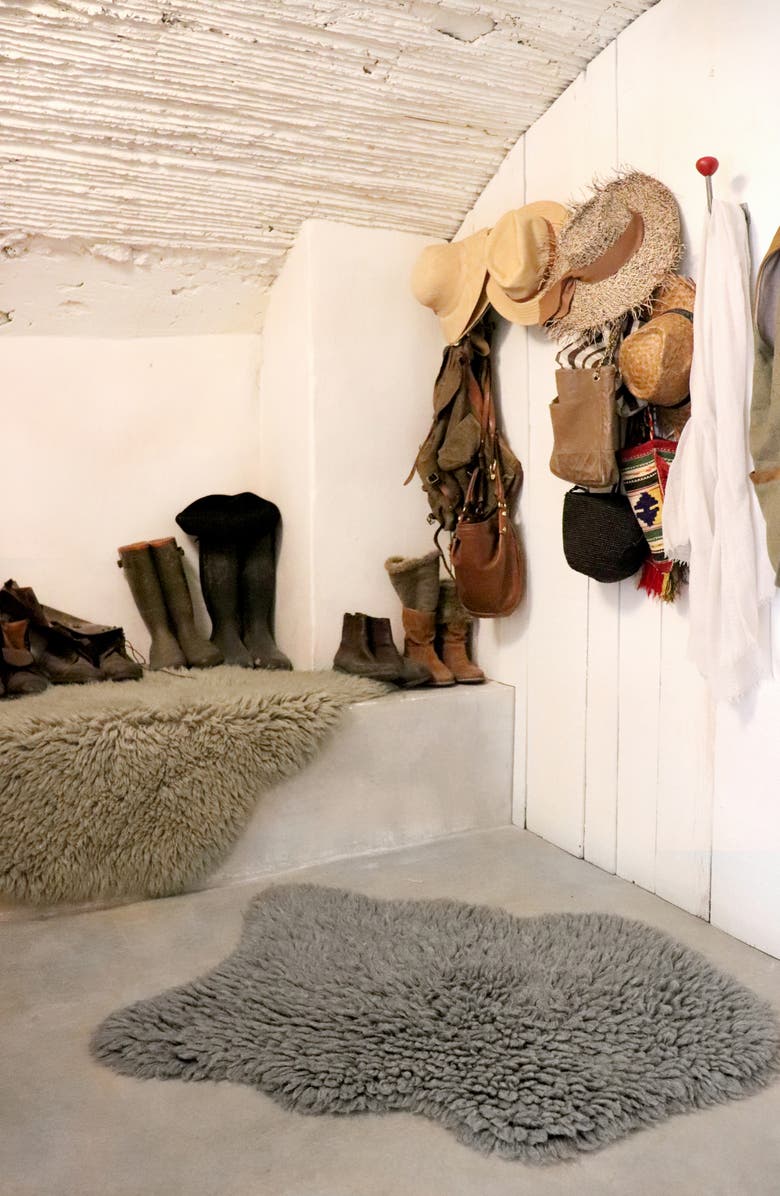 Lorena Canals Woolly Woolable Washable Wool Rug, Alternate, color, Grey