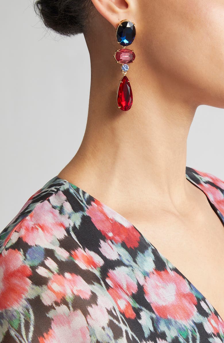 Carolina Herrera Crystal Drop Earrings, Alternate, color, 