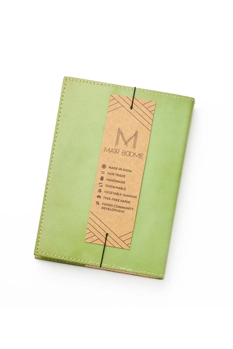 Snake Embossed Green Leather Journal, Alternate, color, Green