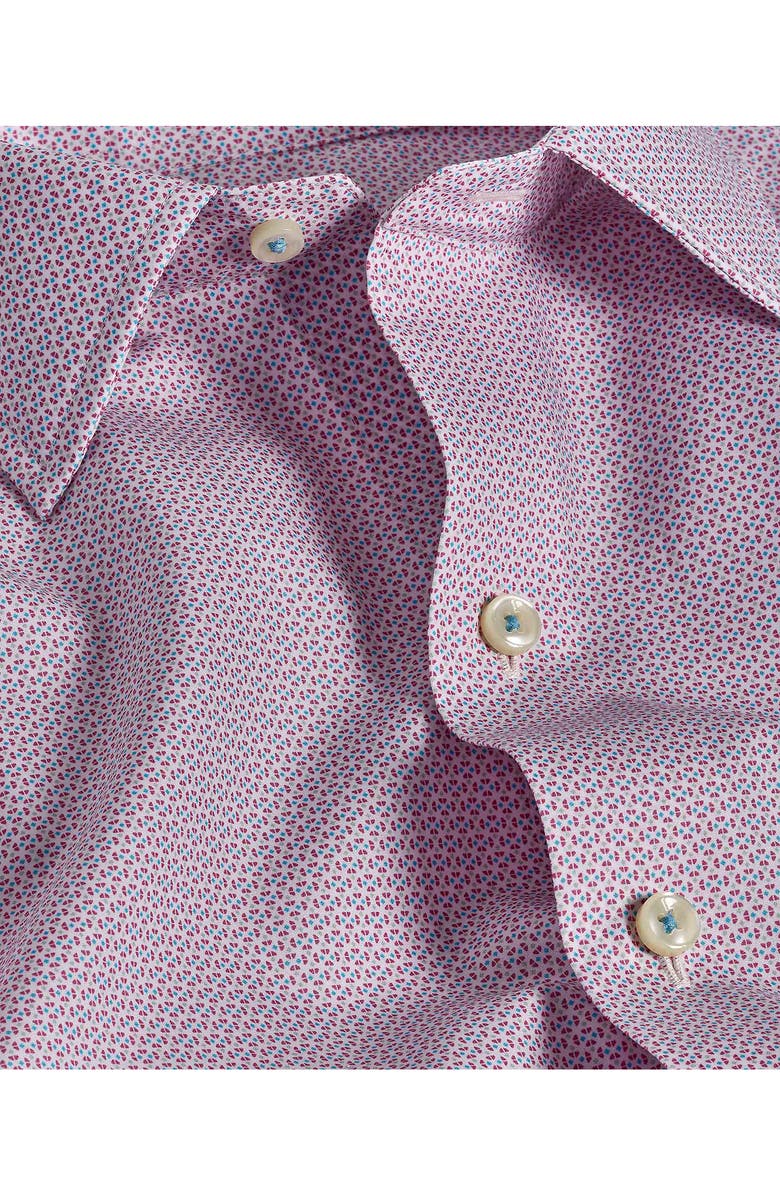 David Donahue Micro Print Short Sleeve Shirt, Alternate, color, 