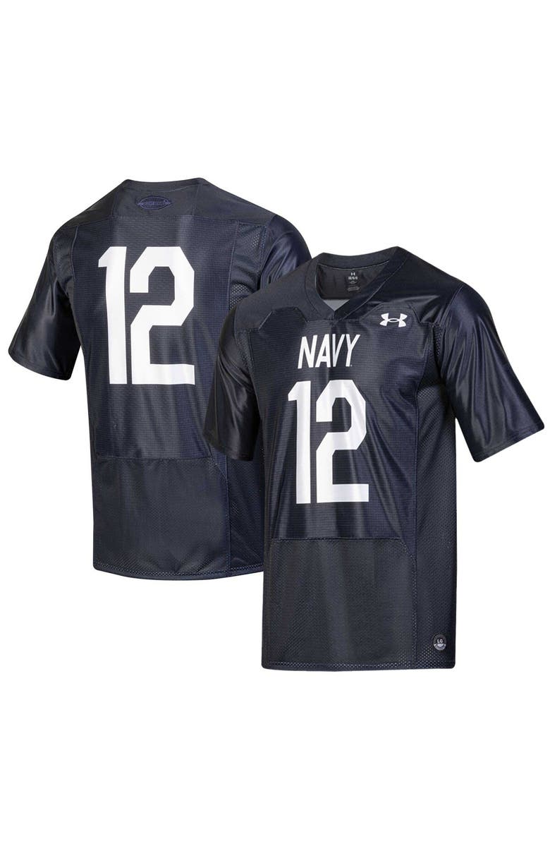 Under Armour Men's Under Armour #12 Navy Navy Midshipmen Silent Service Replica Football Jersey, Main, color,