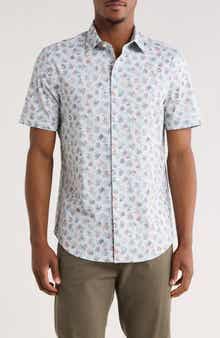Bugatchi Miles OoohCotton® Abstract Print Short Sleeve Button-Up Shirt