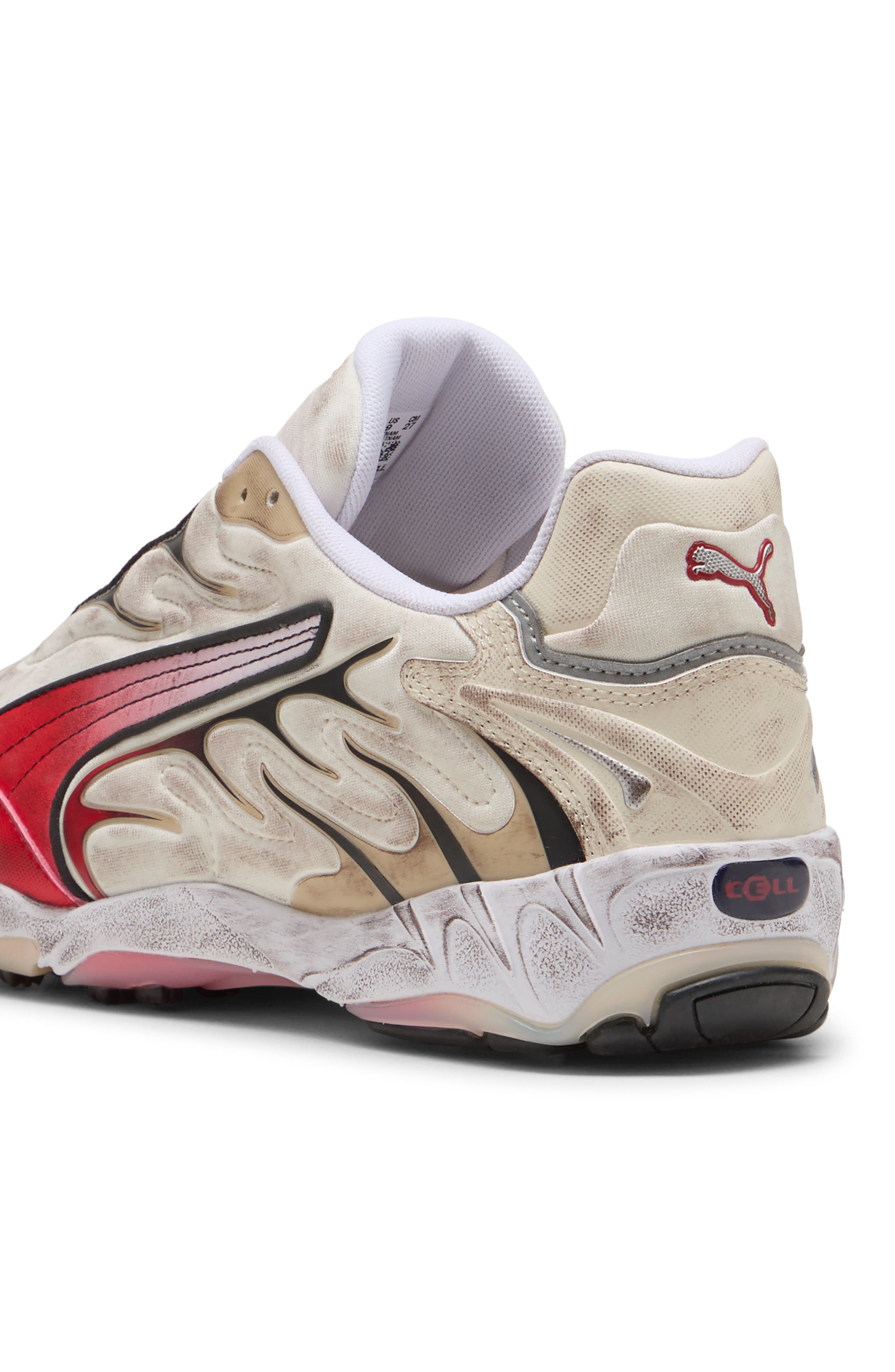 PUMA Inhale Distressed Sneaker, Alternate, color, Alpine Snow/ For All Time Red