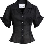 CISSA Sheer Cotton Button-Up Shirt