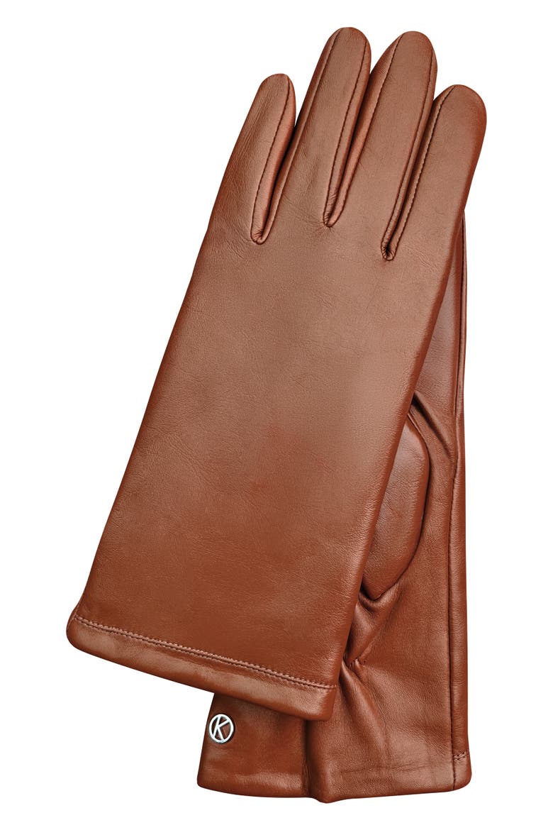 Extra long Premium Lamb Leather Touchscreen Gloves, Main, color, tobacco