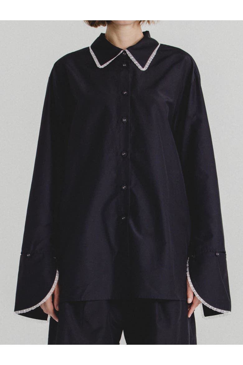 Silk Cotton Shirt, Main, color, Black