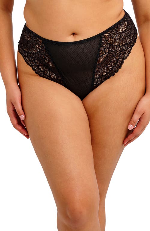 Elomi Tiernie Lace & Mesh Thong In Black