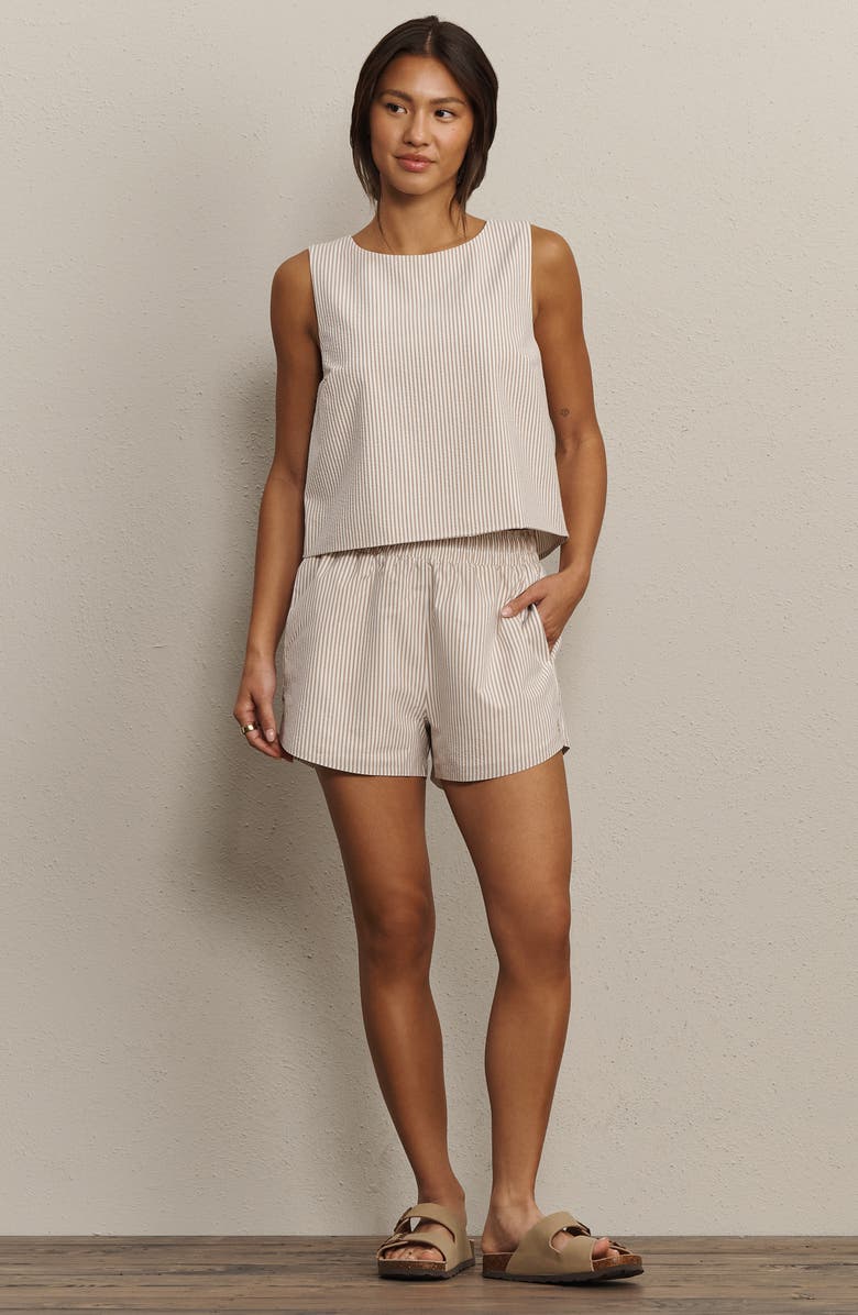 Rhone Saltair Boxy Tank, Alternate, color, Taupe Stripe