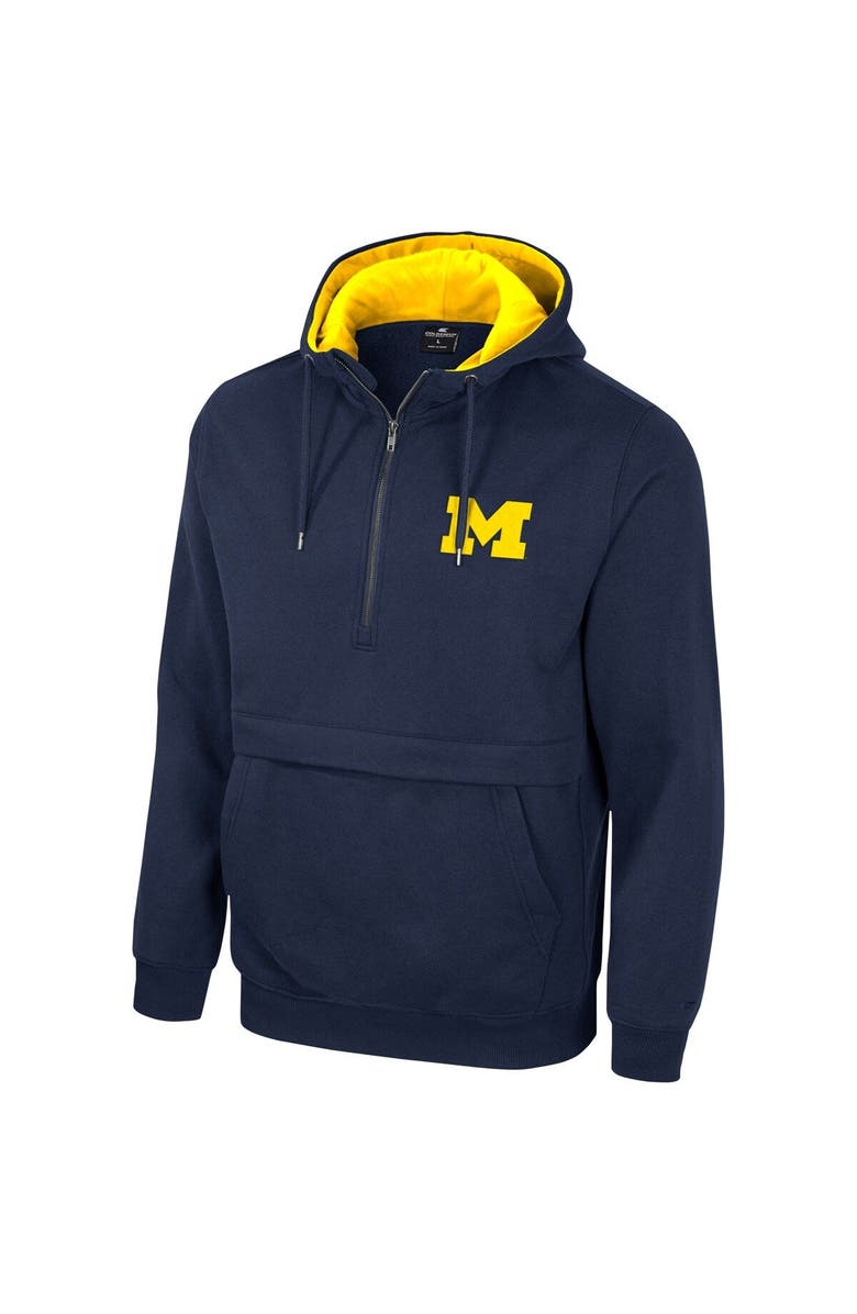 COLOSSEUM Men's Colosseum Navy Michigan Wolverines Half-Zip Hoodie, Alternate, color, Navy