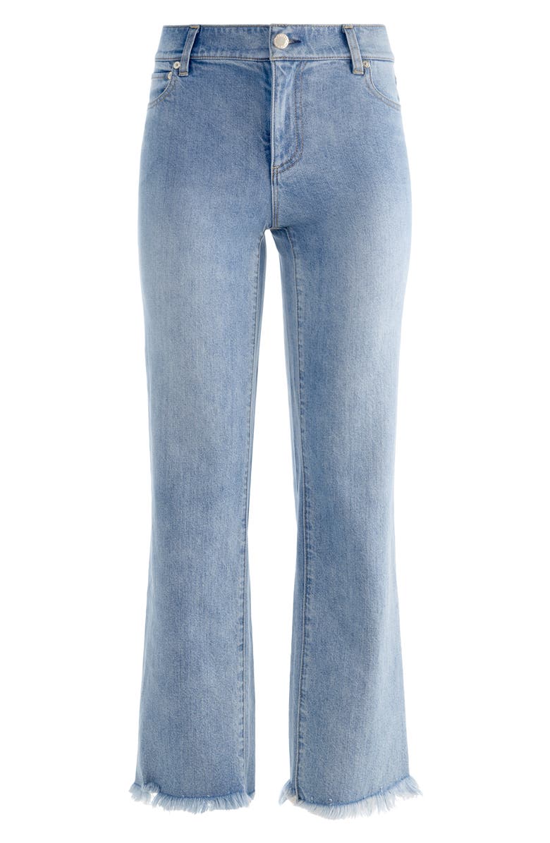 Alice + Olivia Fierce Raw Hem Slim Straight Leg Jeans, Alternate, color, Erika Wash