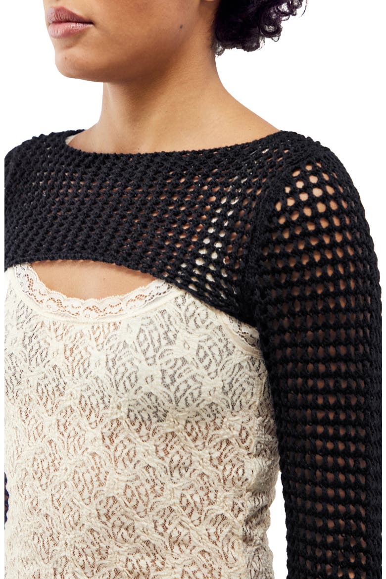 Lattic Shrug, Alternate, color, BLACK