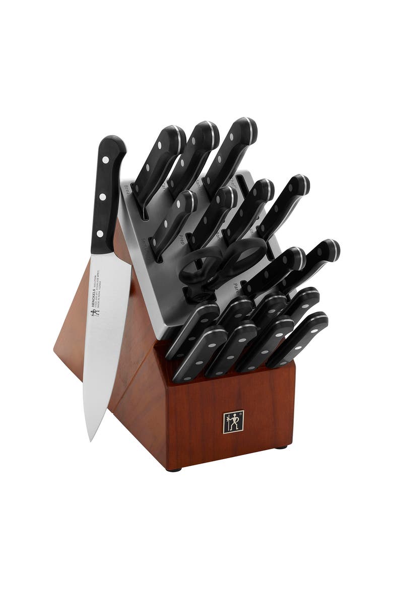 Solution 20-Piece Self Sharpening Knife Block Set, Alternate, color, BLACK