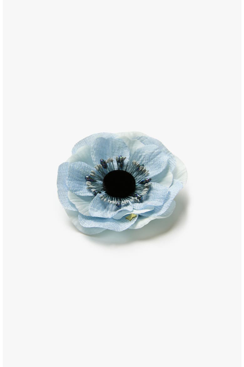The Pale Blue Anemone Floral Brooch, Alternate, color, Blue